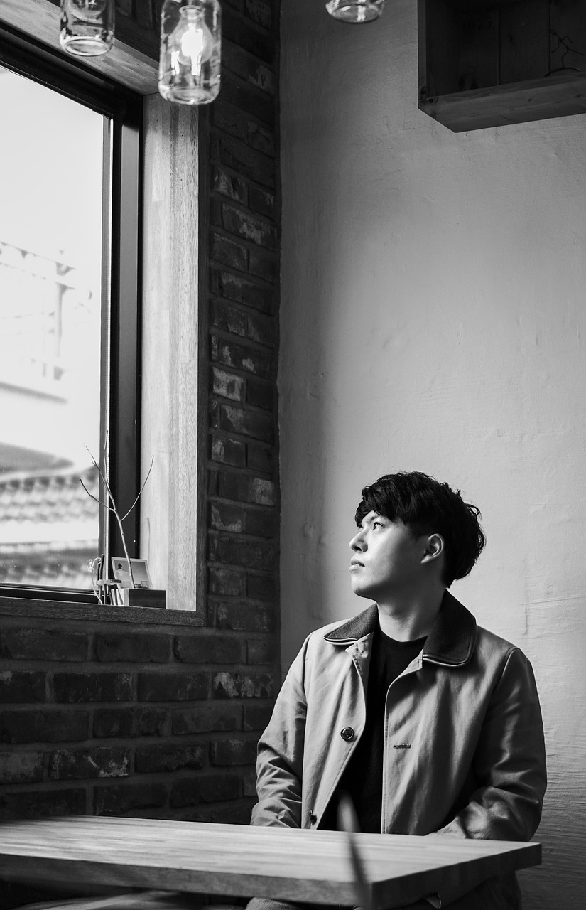 man, portrait, cafe, young man, asian