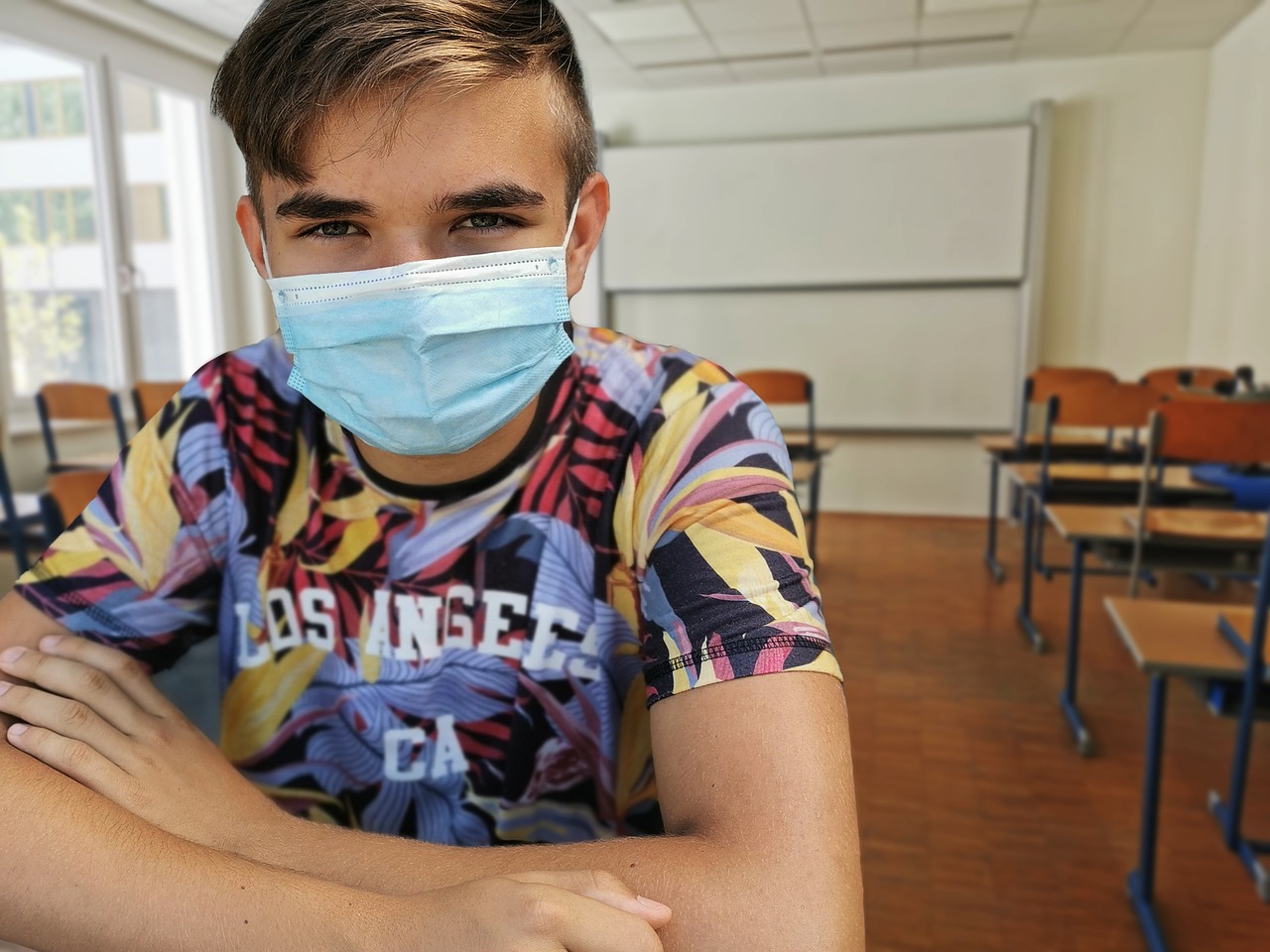 student, school, mouth guard, face mask, education